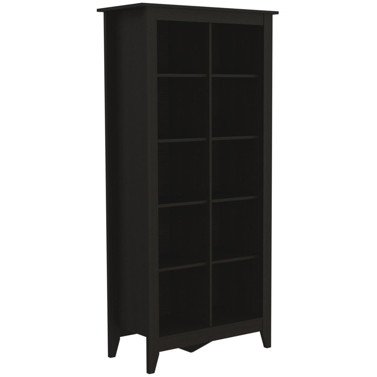 FMFURNITURE - Librero Con 8 Repisas- Negro 180x86.5x40.7 cm