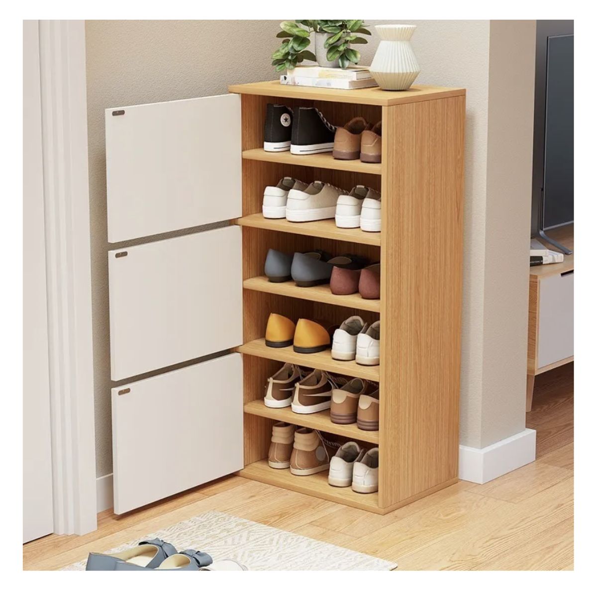 HOMER DESIGN - Zapatero Organizador Estante Zapatos 14 Pcs Hall Armario