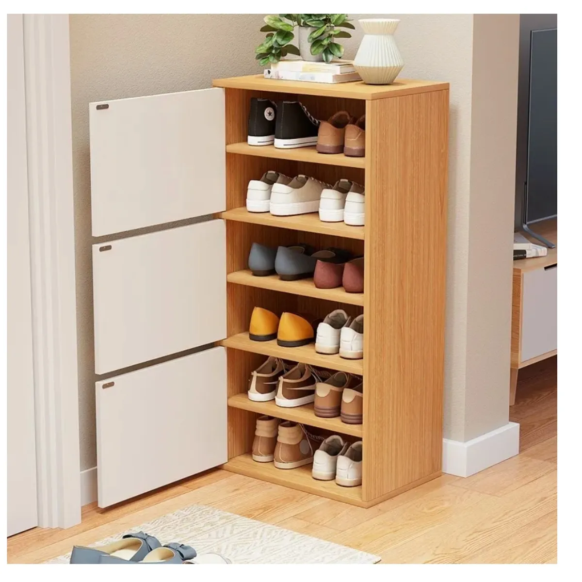 HOMER DESIGN - Zapatero Gabinete Comoda Organiador De Zapato Con 3 Puertas