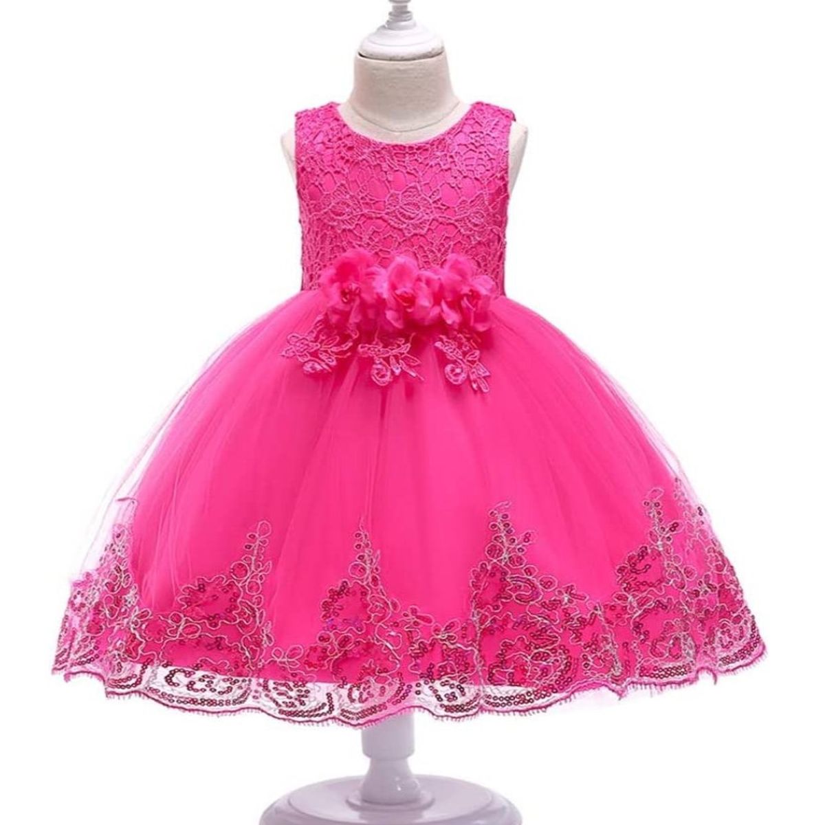 GENERICO - Vestido Bautizo Paje Fiesta Modelo Cristina Color Fucsia