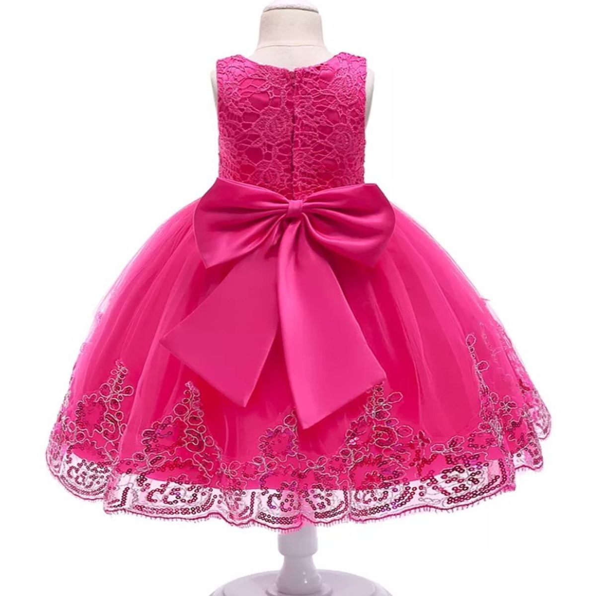 GENERICO - Vestido Bautizo Paje Fiesta Modelo Cristina Color Fucsia