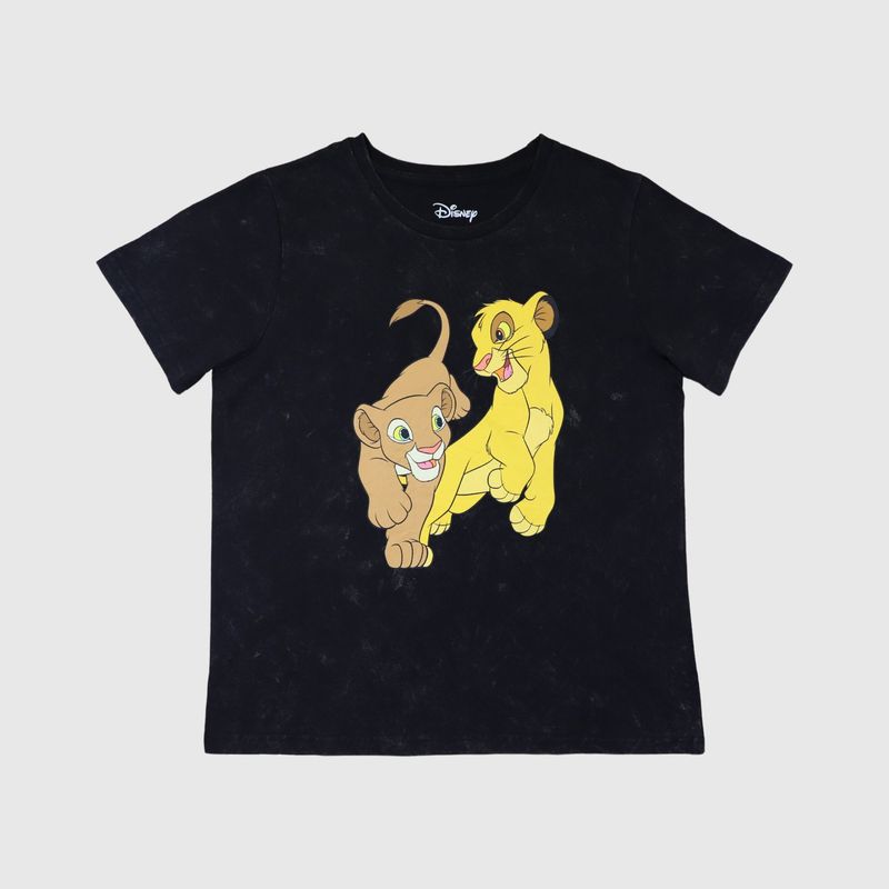 DISNEY - Polera Mujer Rey León Cute Negro Disney