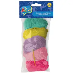 ART AND CRAFT - Set lanas 5 colores especiales con aguja plástica