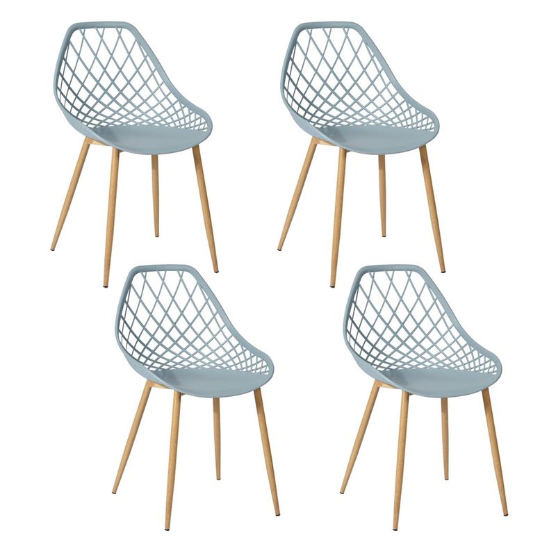 NOVAHUS - Pack 4 Sillas Comedor PP - Gris
