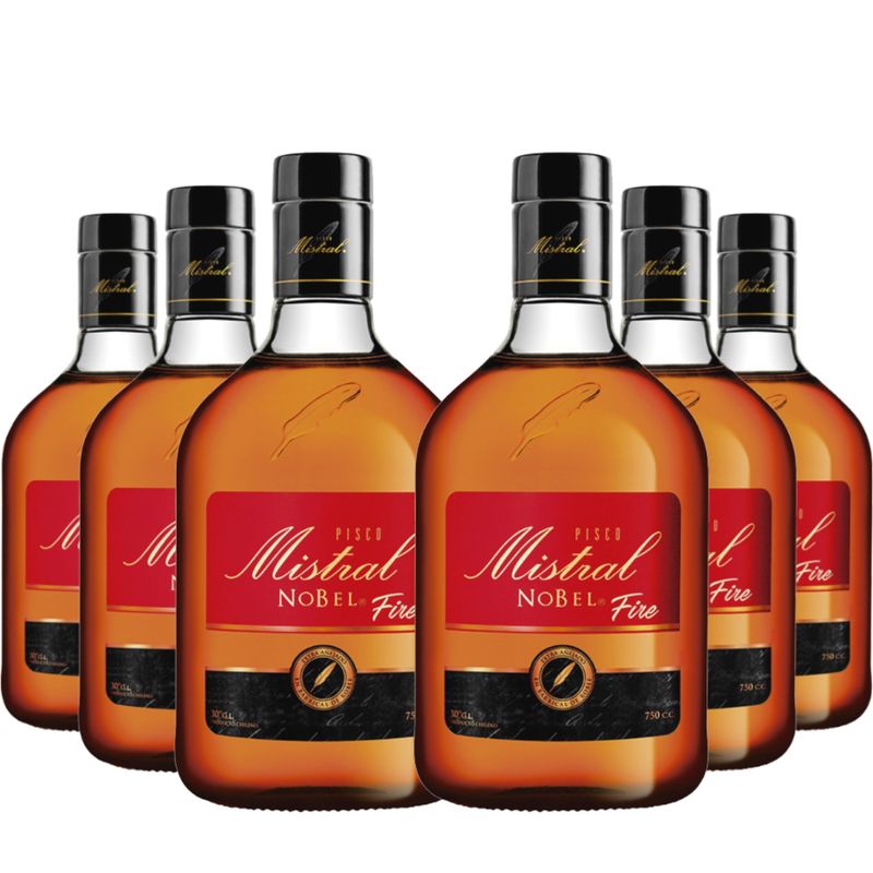 MISTRAL - 6 Piscos Mistral Nobel Fire 750ml.