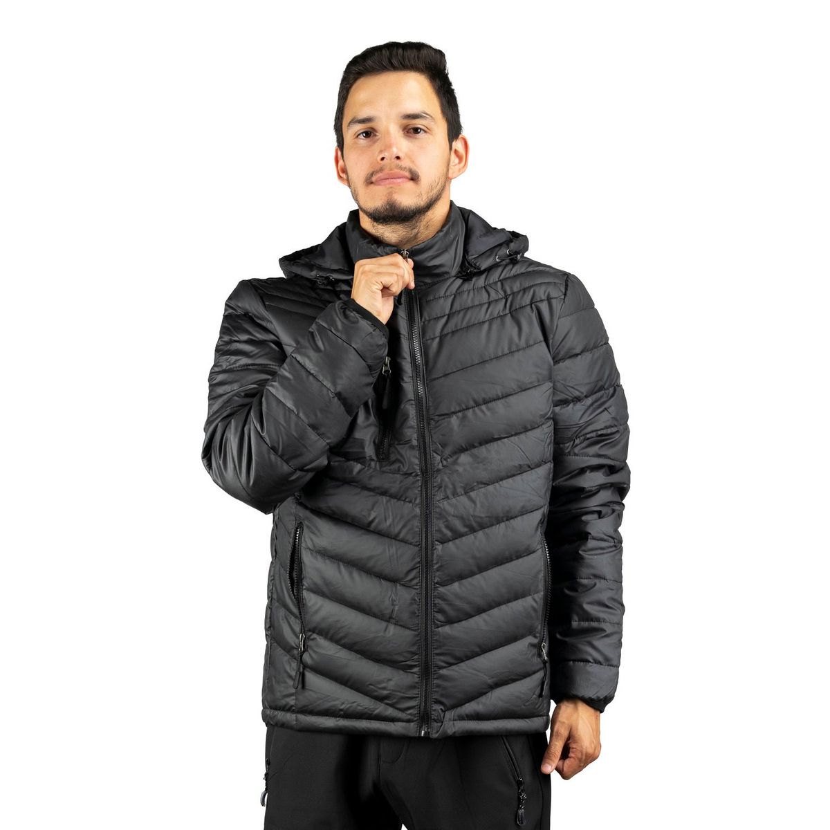 BLUE MOUNTAIN - Parka Termica Outdoor Elbrus Hombre Negro Blue Mountain