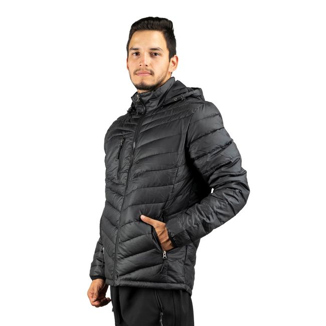 BLUE MOUNTAIN - Parka Termica Outdoor Elbrus Hombre Negro Blue Mountain