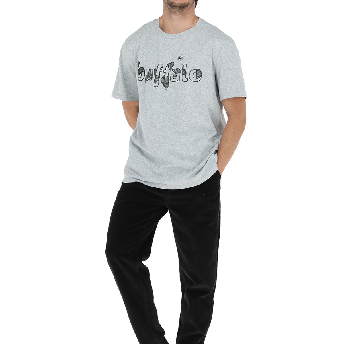 BUFFALO CHILE - Pantalon Cotele Huanqui Negro Hombre