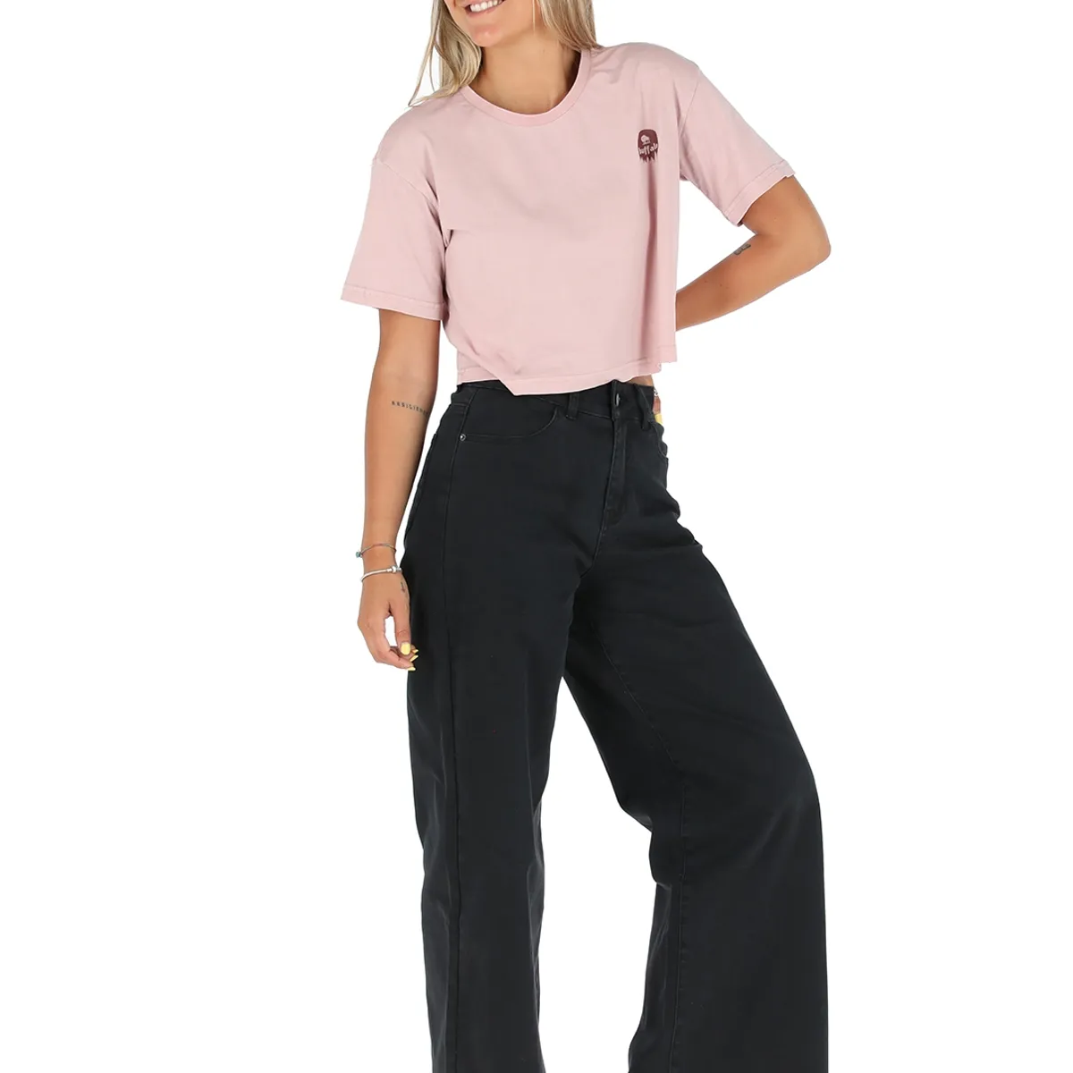 BUFFALO CHILE - Pantalon Jeans Tallu Negro Mujer