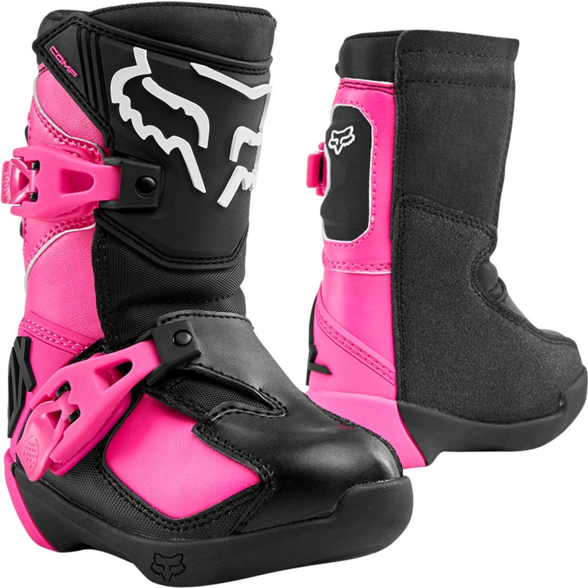 FOX - Botas Moto Infantil Comp K Negro/Rosado Fox FOX