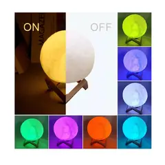 UNIVERSAL - Lampara Luna 7 Colores Touch, para mesa o escritorio, decorativo