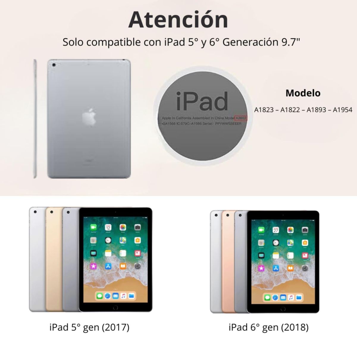 GENERICO - Funda Para iPad 5 y 6 Generación 9.7 Con Ranura Lápiz - Lavanda