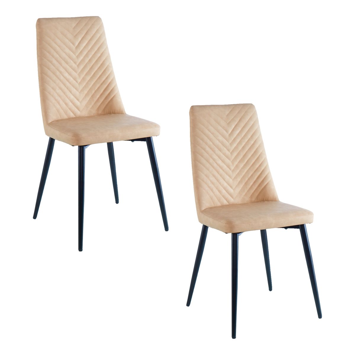 NOVAHUS - Pack 2 Sillas de Comedor Beige
