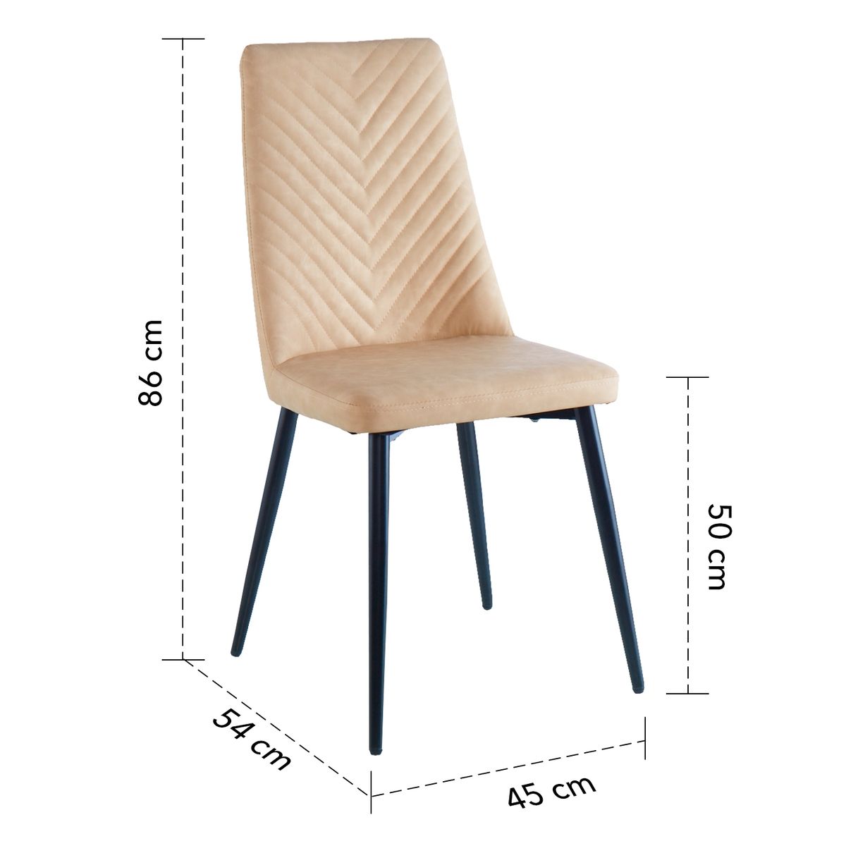 NOVAHUS - Pack 2 Sillas de Comedor Beige