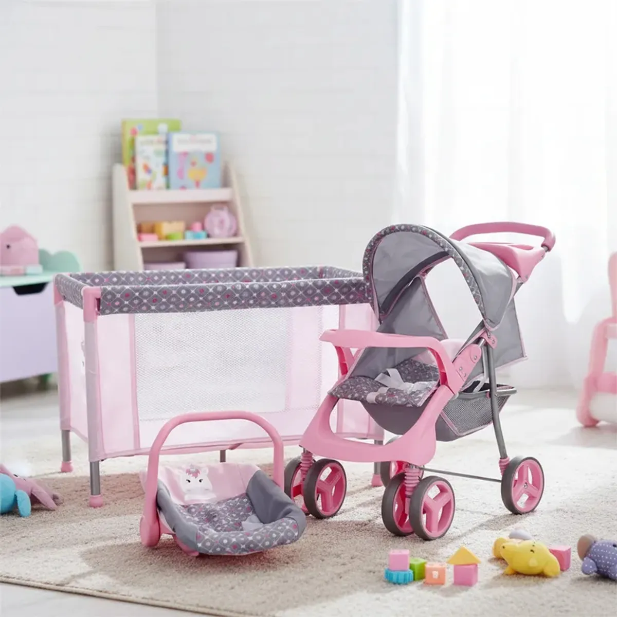 BEBESIT - Coche de Juguete para Muñeca + Cuna Unicornio Bebesit