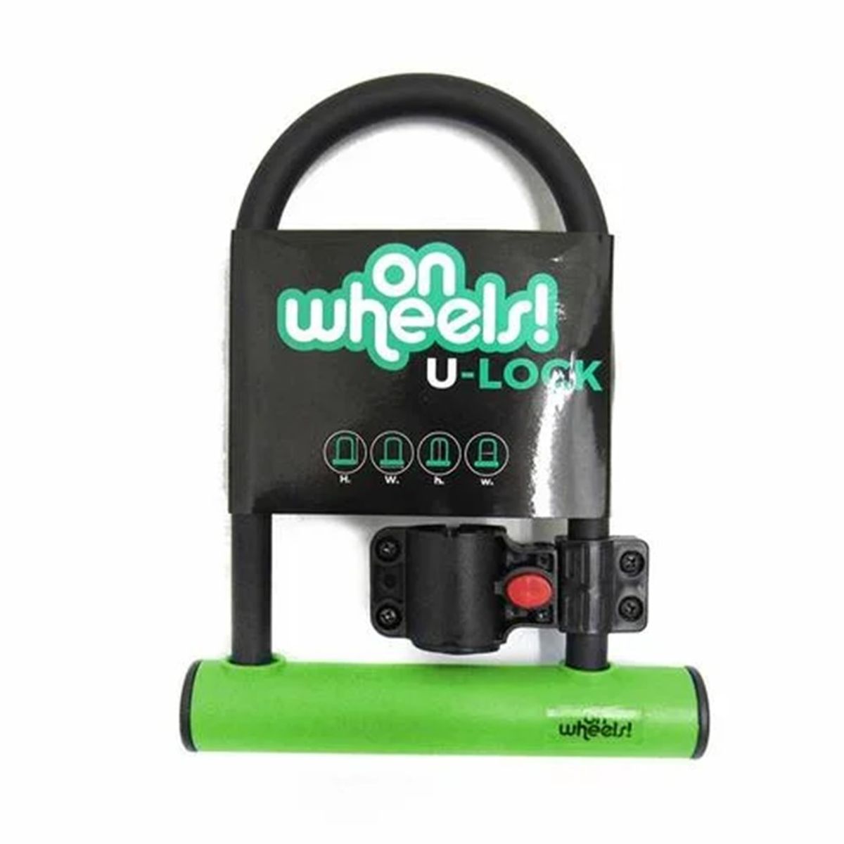 ONWHEELS - Candado De Bicicleta U-Lock Corto Verde