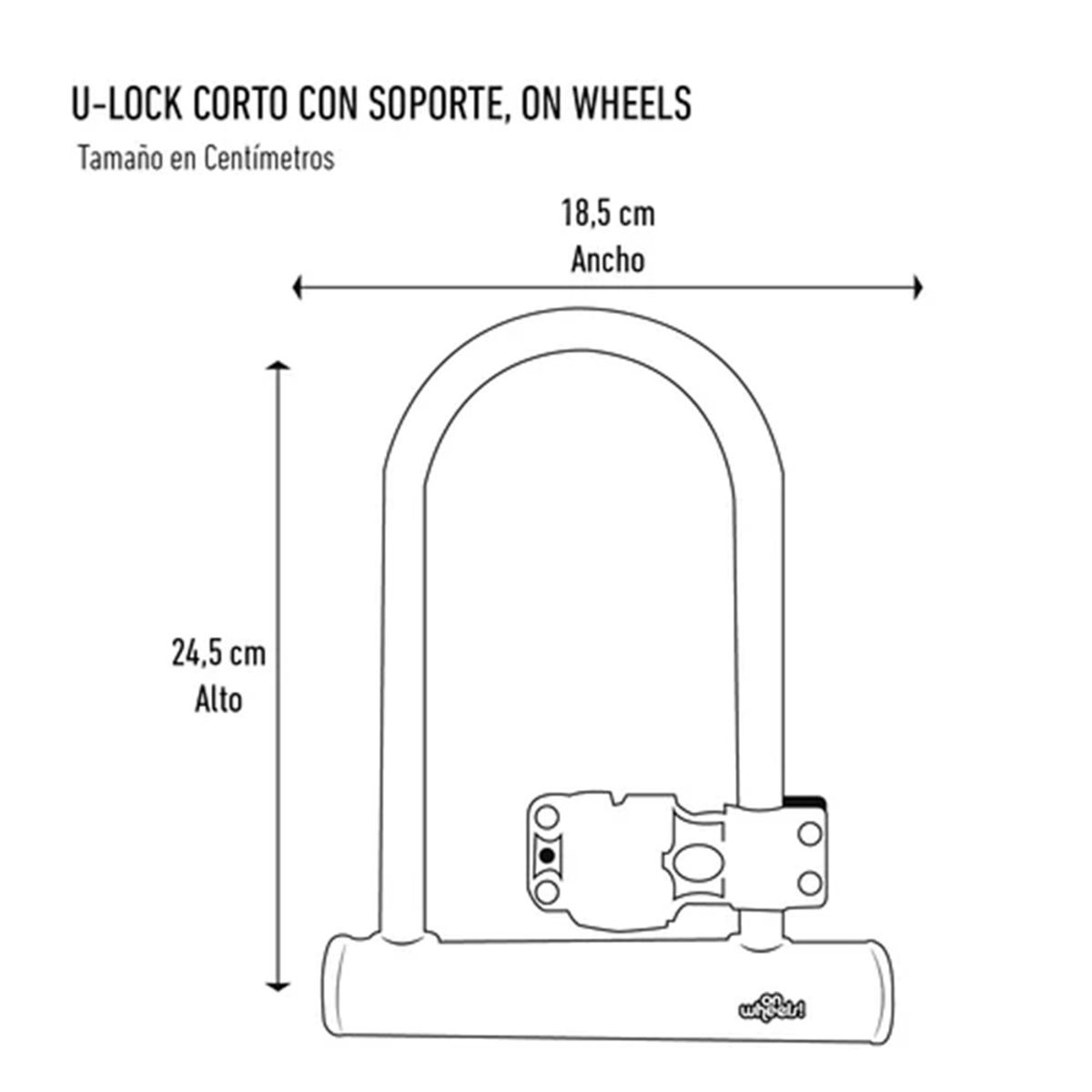 ONWHEELS - Candado De Bicicleta U-Lock Corto Verde
