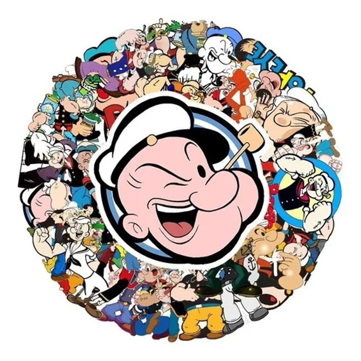 GARSIL - 50 Stickers Popeye - Etiquetas Autoadhesivas
