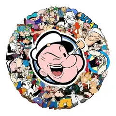 GARSIL - 50 Stickers Popeye - Etiquetas Autoadhesivas
