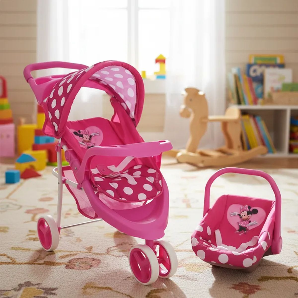 DISNEY - Coche de Juguete para Muñeca Jogger con Silla Minnie Disney