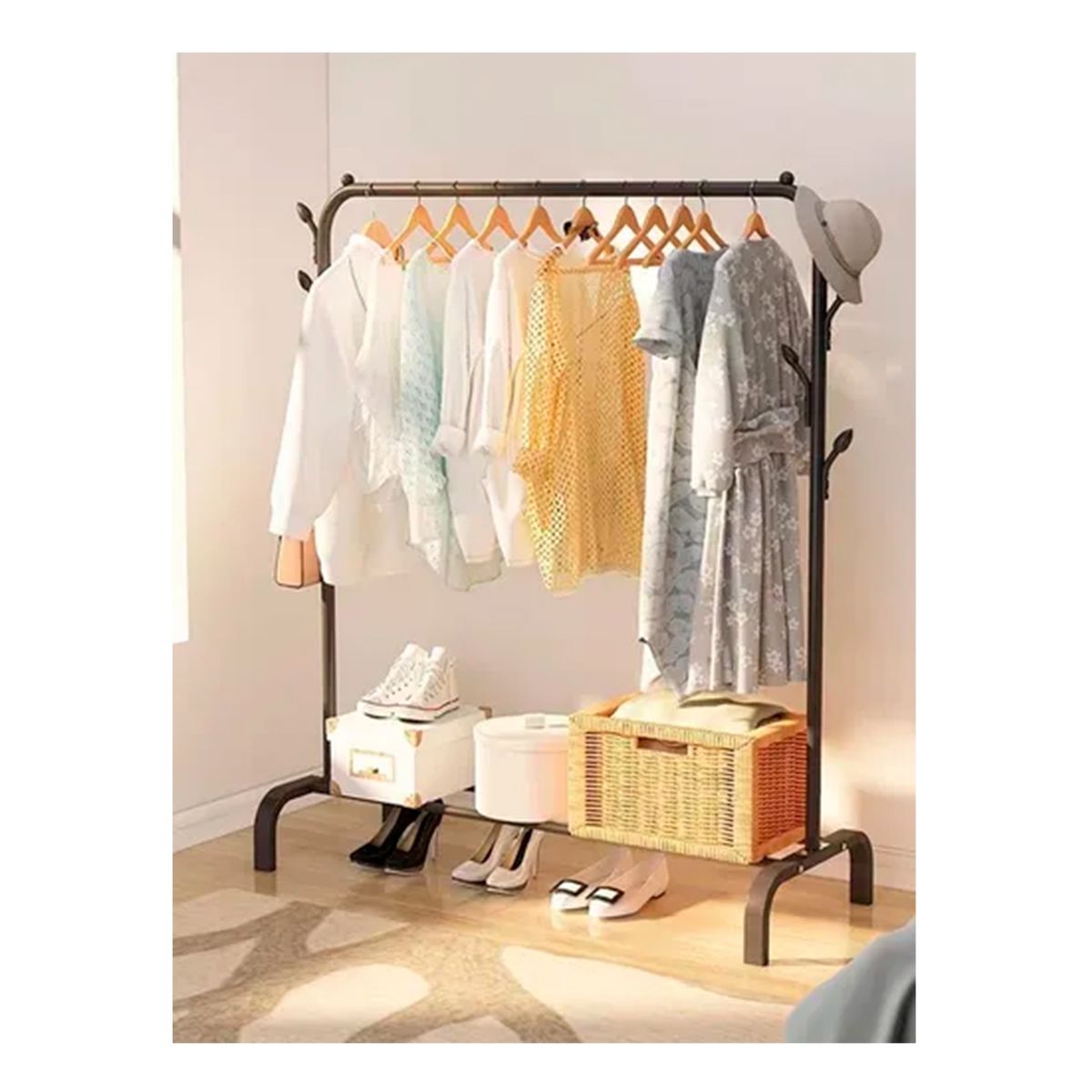 GENERICO - Perchero Metalico De Exhibicion Grande Negro.