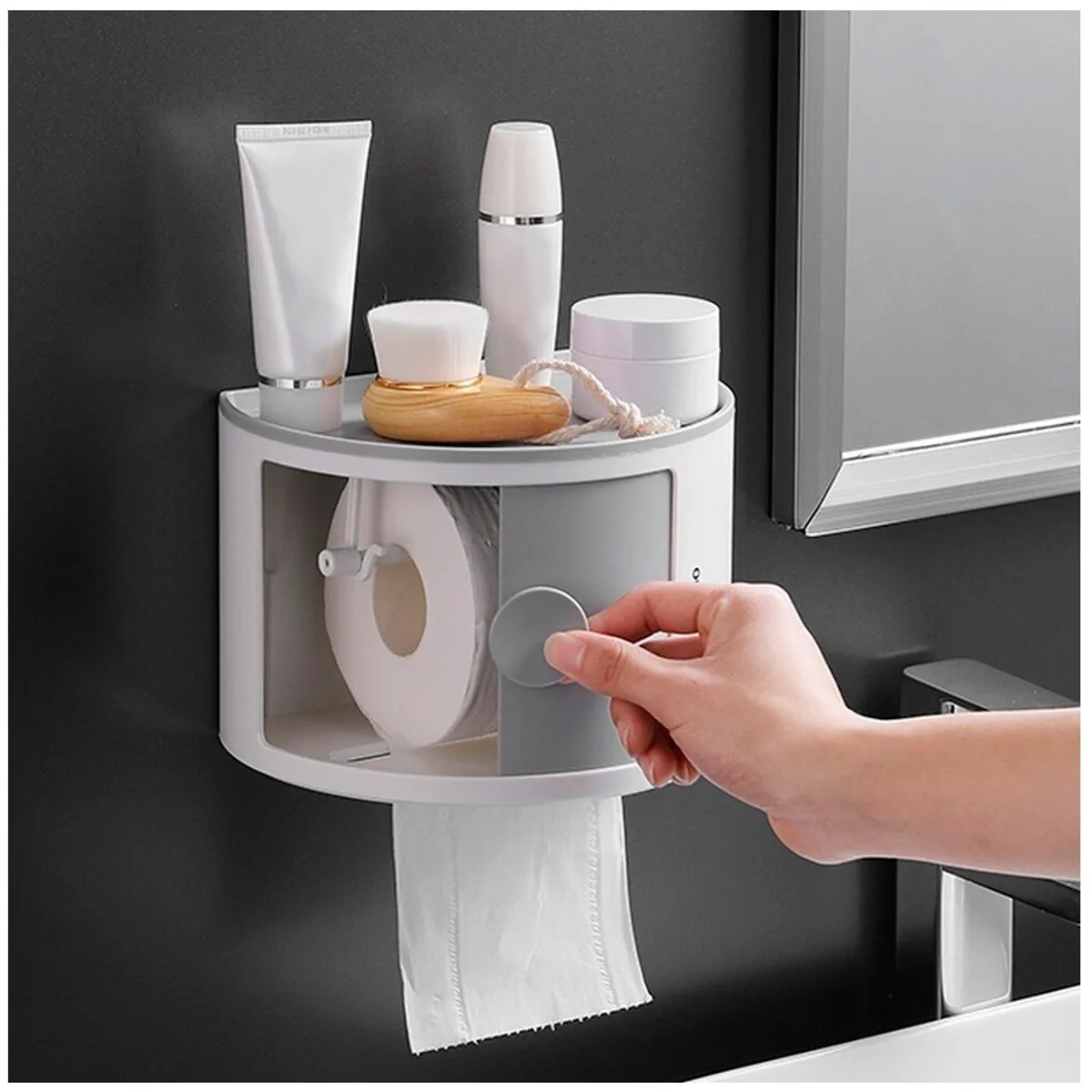 GENERICO - Dispensador Organizador Papel Higiénico Multifunctional