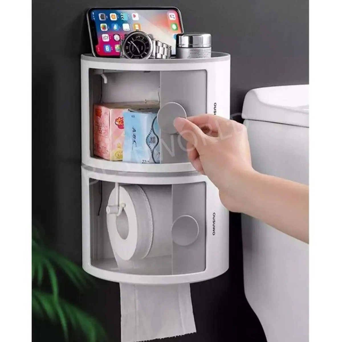 GENERICO - Dispensador Organizador Papel Higiénico Multifunctional