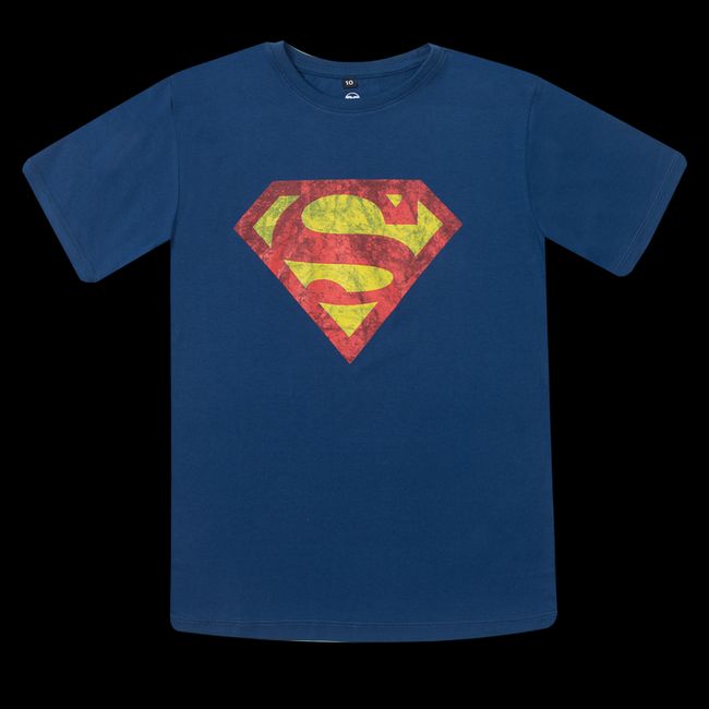 DC COMICS - Polera Niño Superman Escudo Cool Azul Dc Comics