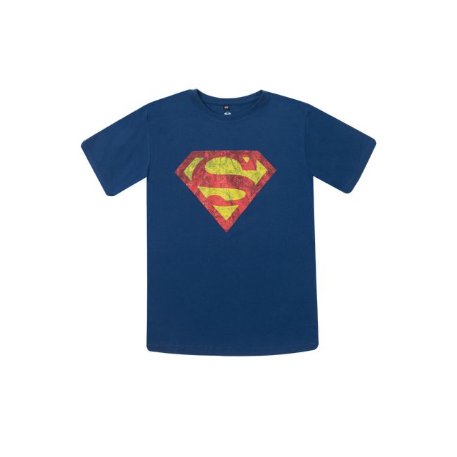 DC COMICS - Polera Niño Superman Escudo Cool Azul Dc Comics