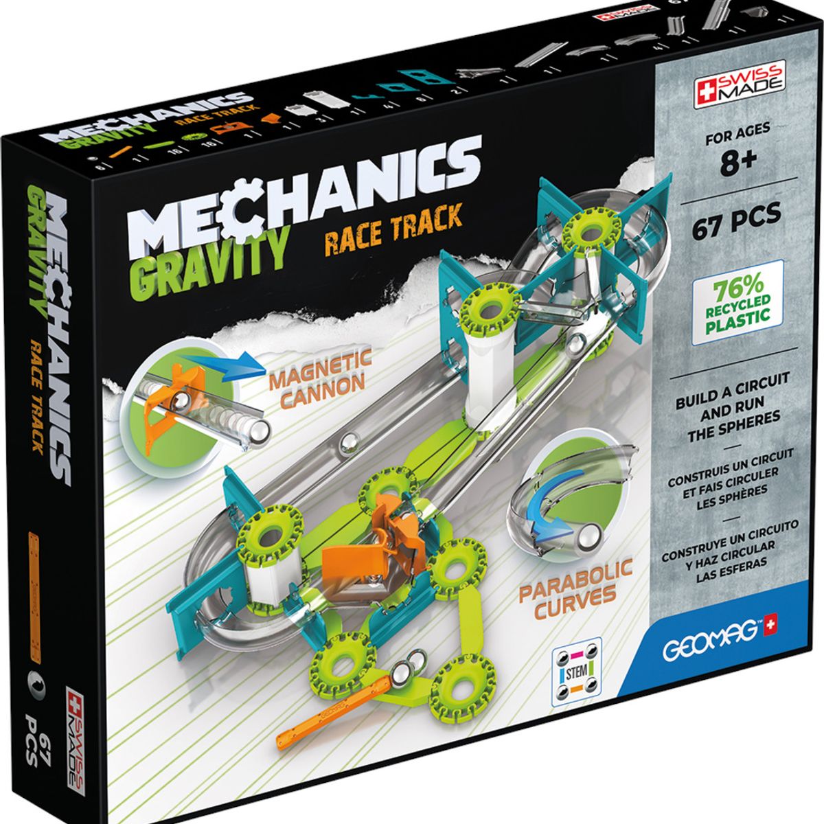 GEOMAG - Juego de Creacion Magnético Mechanics Gravity Pista (67 piezas)