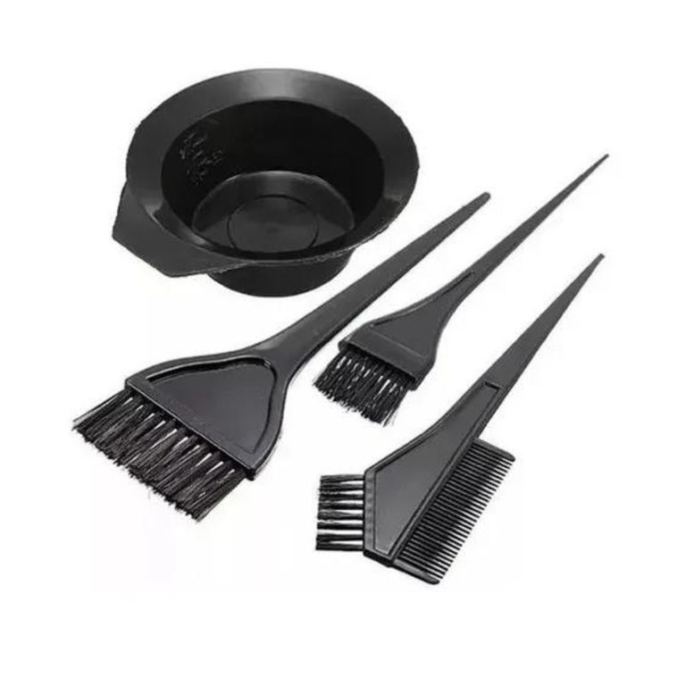 Kit De Peluqueria Pocillo + 3 Brochas Peluqueria Tenir Pelo