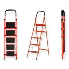 GENERICO - Escalera Metálica plegable 5 peldaños resistente