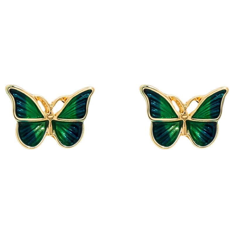 KUANGYE - Aretes De Mariposa Suaves Y Elegantes Para Mujer Bañado en plata