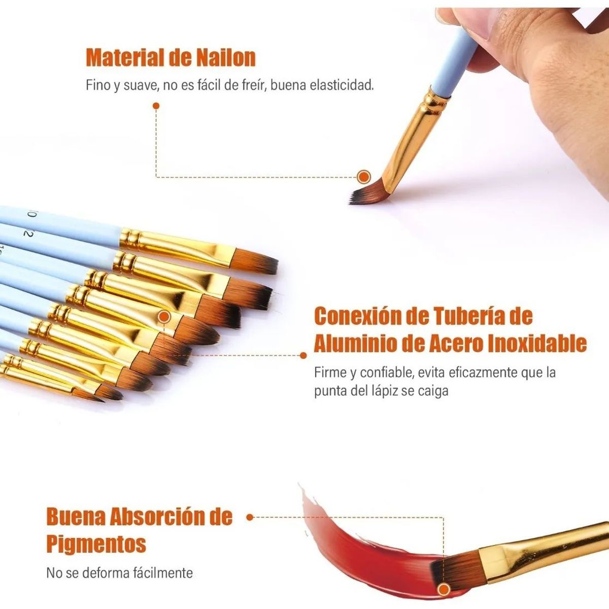 KUANGYE - Kit De Pinceles Para Acrílico, Óleo, Acuarelas, 20 Piezas