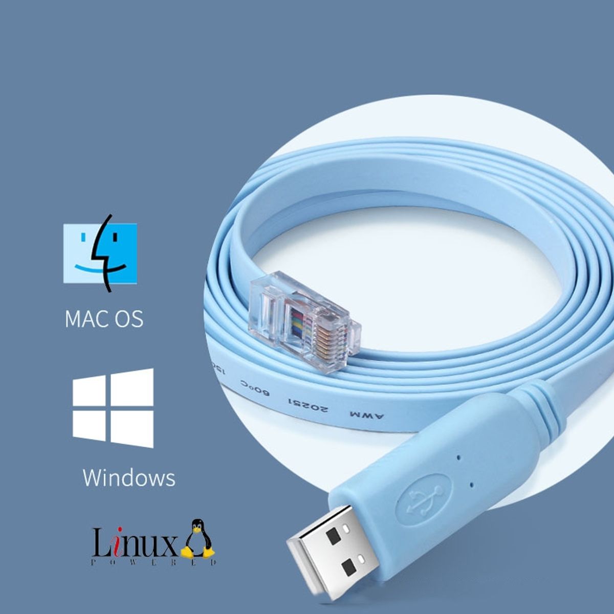 KUANGYE - Cable De Consola Para Cisco Rj45-usb Con Ftdi Chip Router Usb A