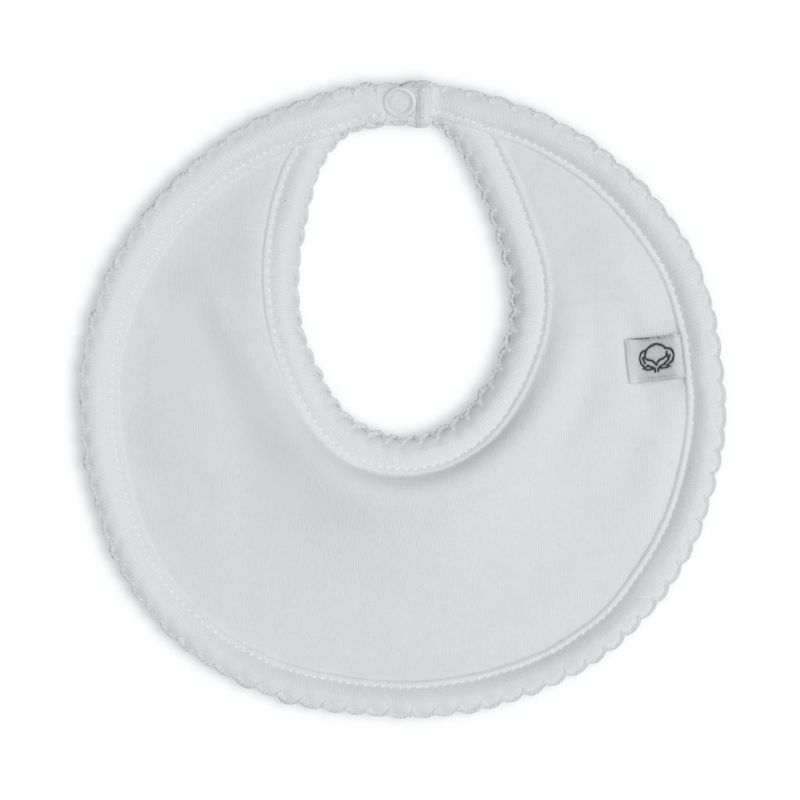 POMPON PIMA - Babero esencial bebé MINI - Blanco - algodón pima - Pompon Pima