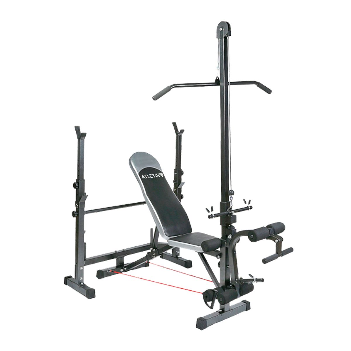 ATLETIS - Banca Multifuncional Respaldo Ajustable y Polea