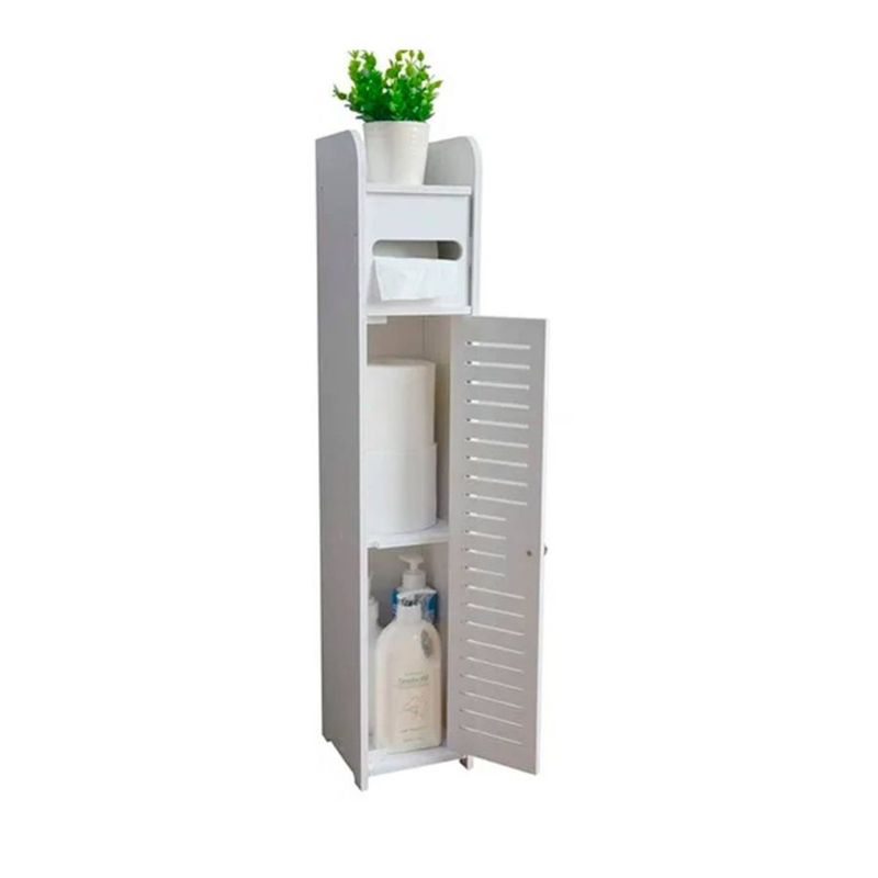 GENERICO - Estante De Baño Organizador Blanco 15x16x80cm