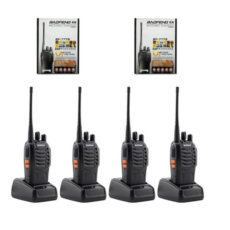 GENERICO - Pack Cuatro Radio Transmisores Walkie Talkie Bf-777s Baofeng