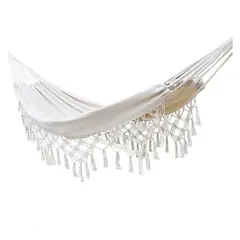 GENERICO - Hamaca con Borlas para Exteriores 150x200cm BEIGE