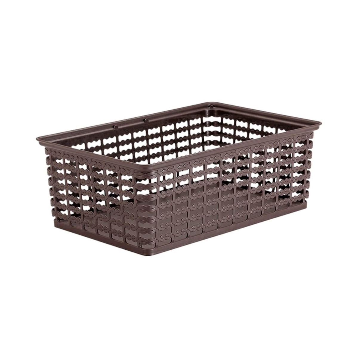 RIMAX - Canasta Plastica Café 35.6X23.6X13 cm Deco Rimax