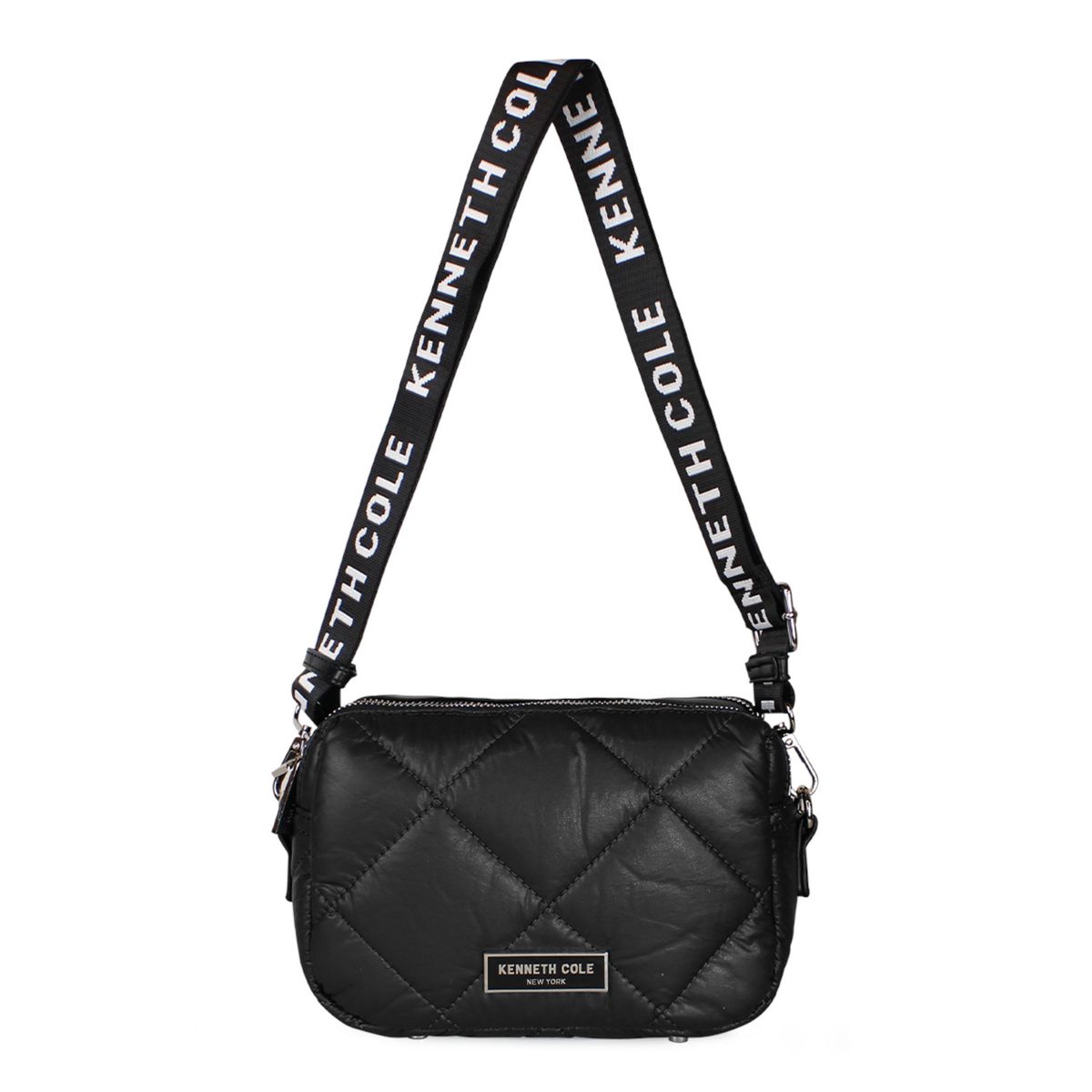 KENNETH COLE - Cartera acolchada Peyton negra KENNETH COLE