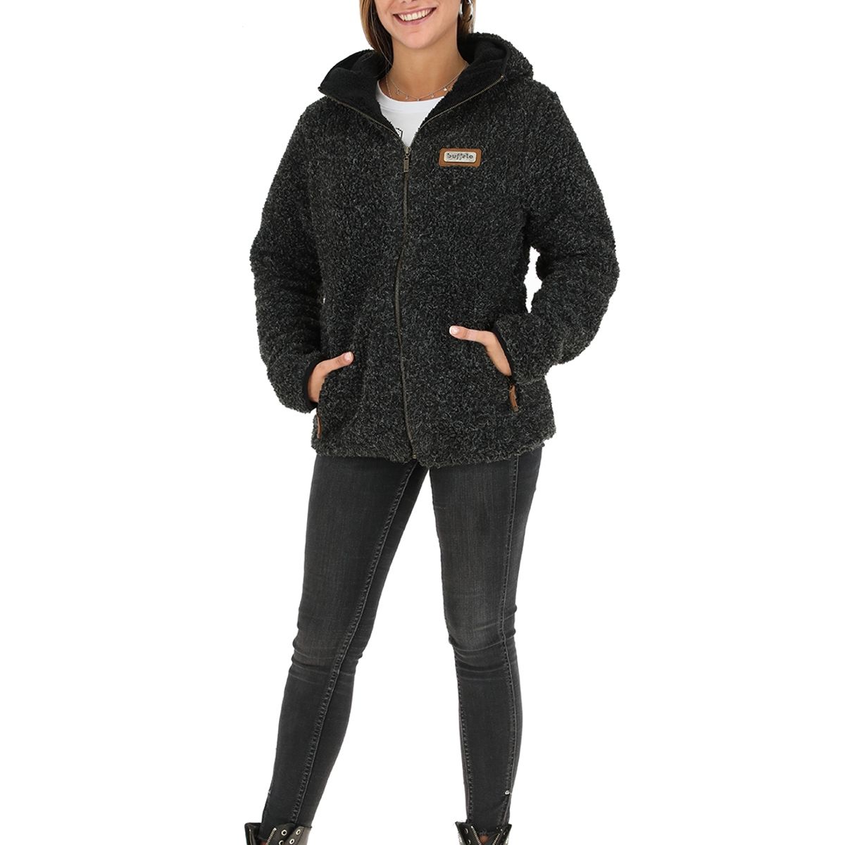 BUFFALO CHILE - Chaqueta Chiporro Negro Jaspeado Mujer