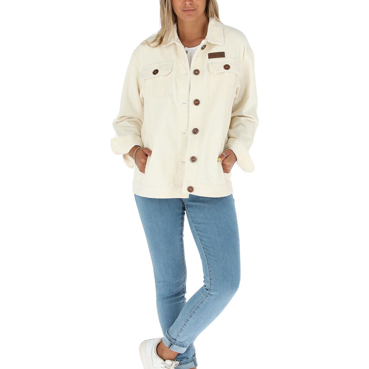 BUFFALO CHILE - Chaqueta Cotele Foki Blanco Mujer