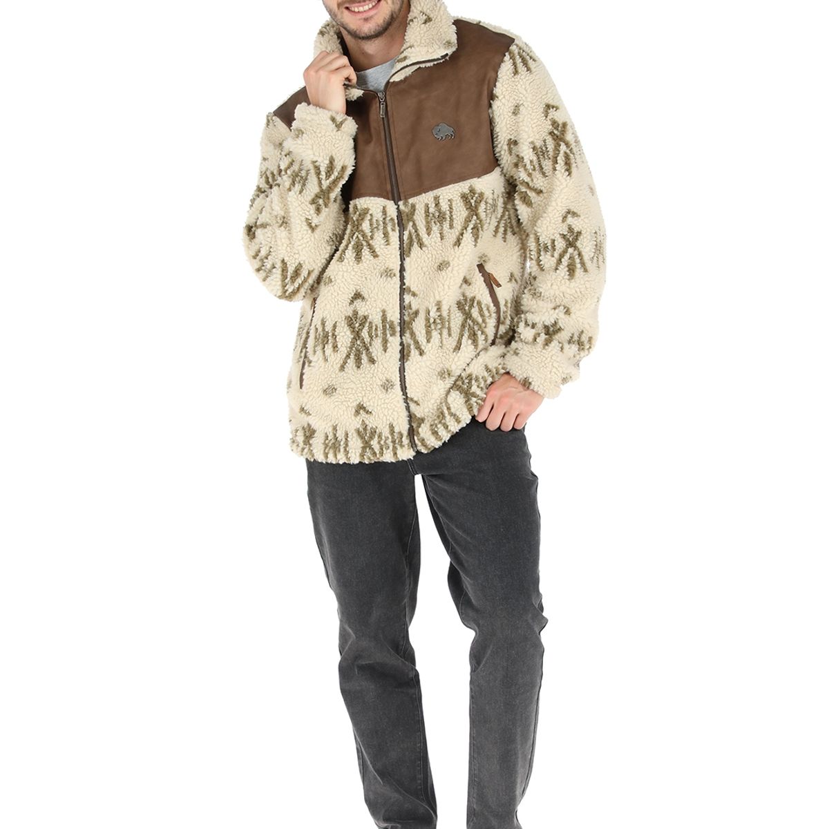 BUFFALO CHILE - Chaqueta Terrain Pattern Beige Hombre