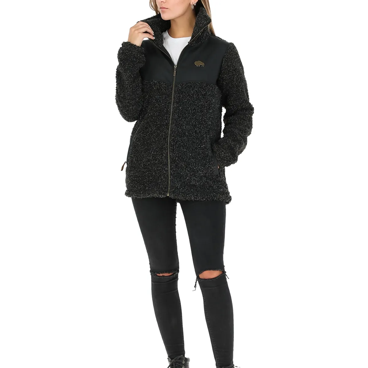 BUFFALO CHILE - Chaqueta Terrain Negro Jaspeado Mujer