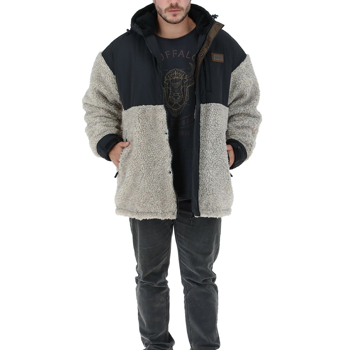 BUFFALO CHILE - Chaqueta Papua Lana Jaspeado Hombre