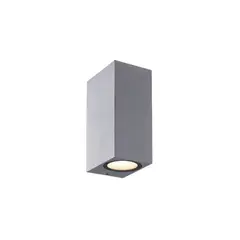 GENERICO - Aplique Lampara Gris Doble Dicroico LED Exterior Luz Cálida