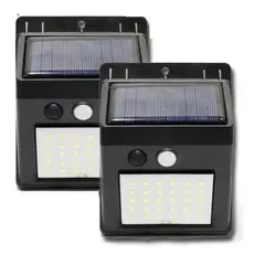GENERICO - X2 Foco Solar Aplique 20 Led Pared Mini Con Sensor