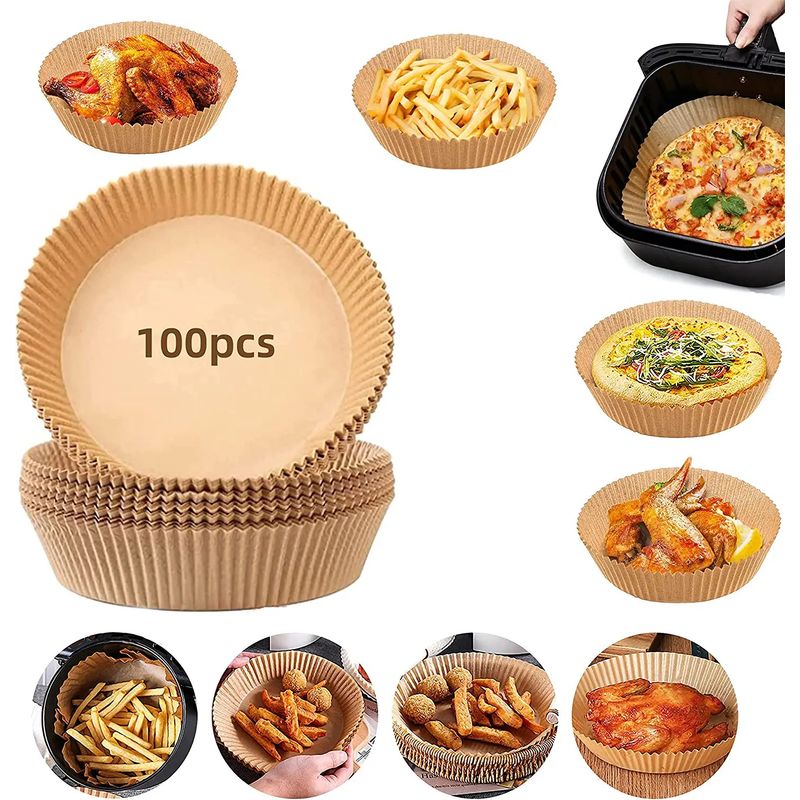 GENERICO - Forros Desechables Antiadherente Freidora 100 Pcs Air Fryer